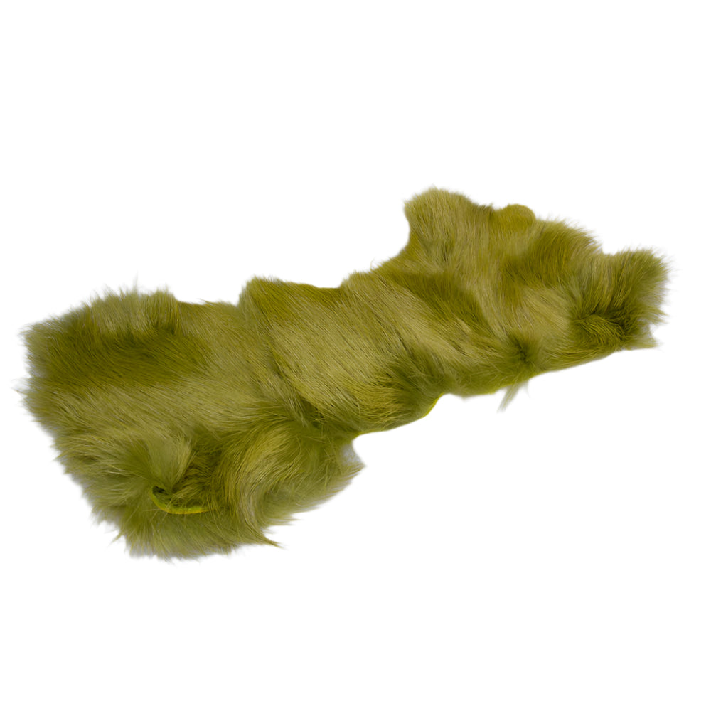 Tanned Rabbit 1/4 skin in olive