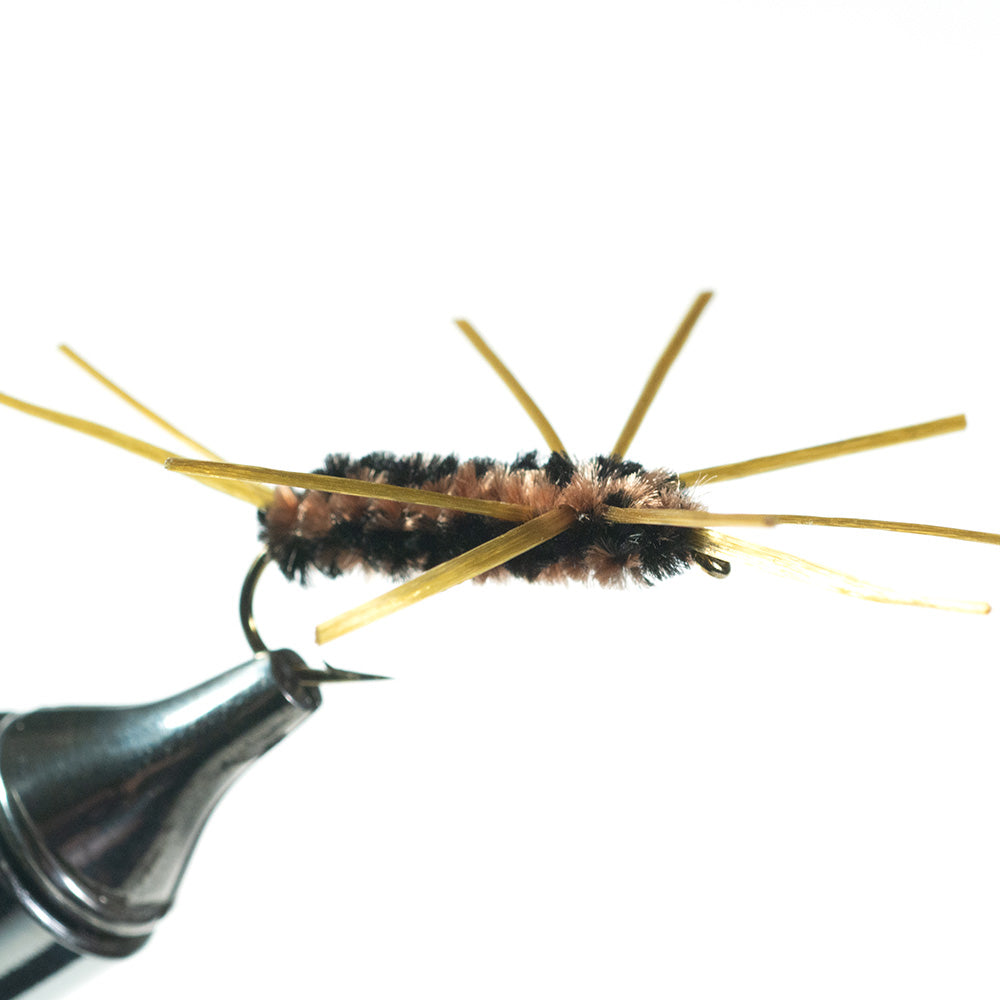 Rubber Leg Nymph, Black/Tan used for smallmouth bass and stocked trout