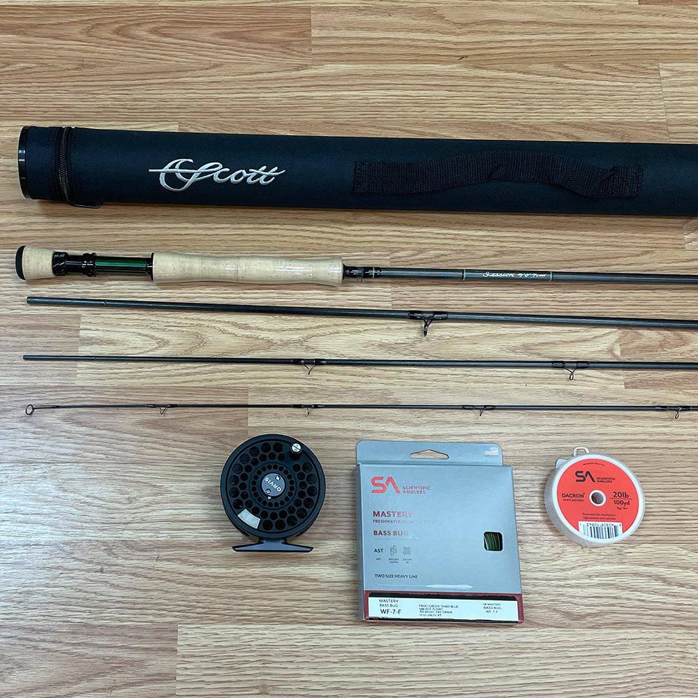 bass fly fishing rod and reel Scott Session 9' 7wt 4pc Fly Rod & Reel Outfit