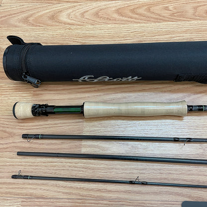 Closeup view of the reel seat of the Scott Fly Rods Session 908/4