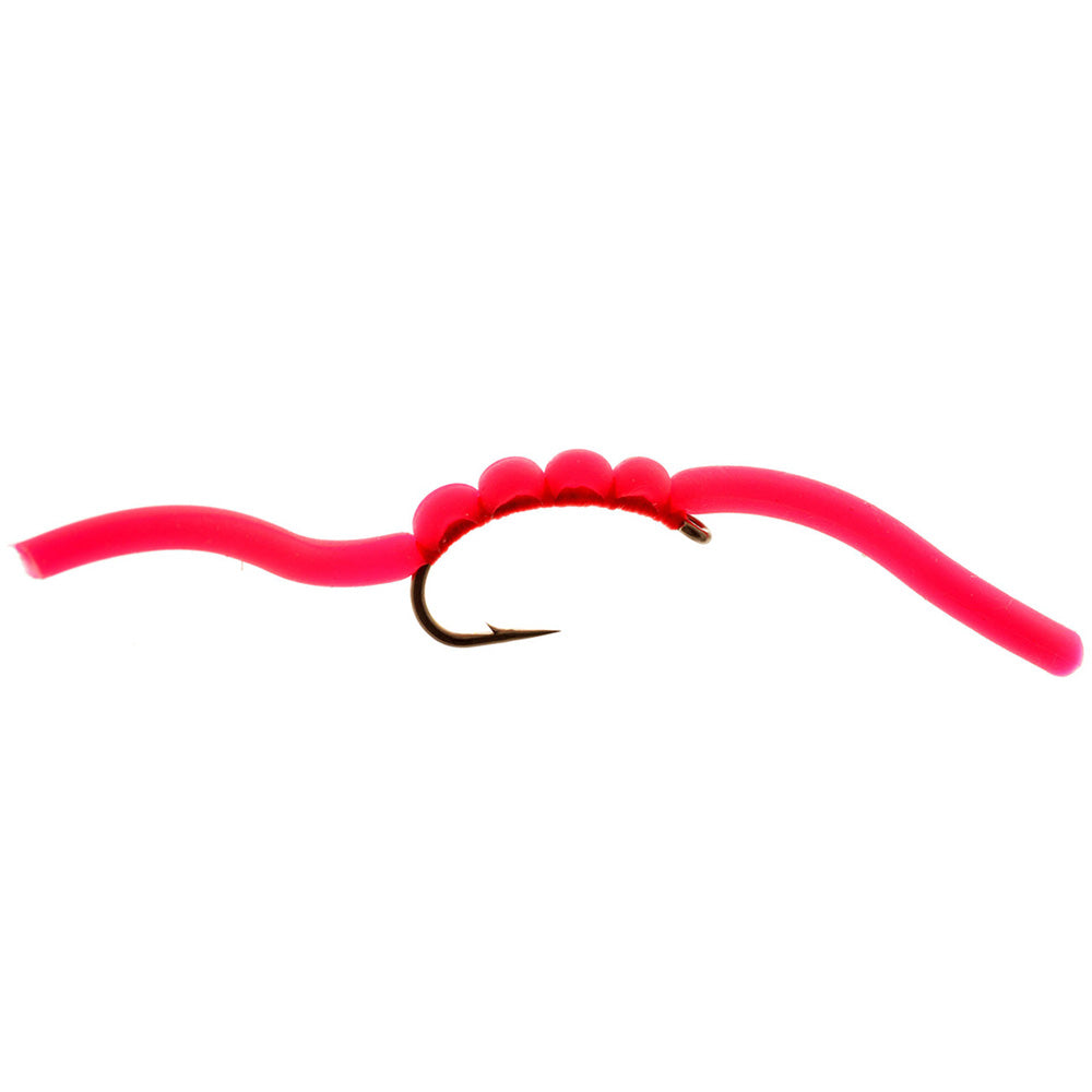 Squirmy Wormie in Blood red color for larger trout fishing
