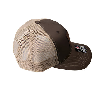 Richardson 112 Hat shown in brown/ khaki from the side of the hat