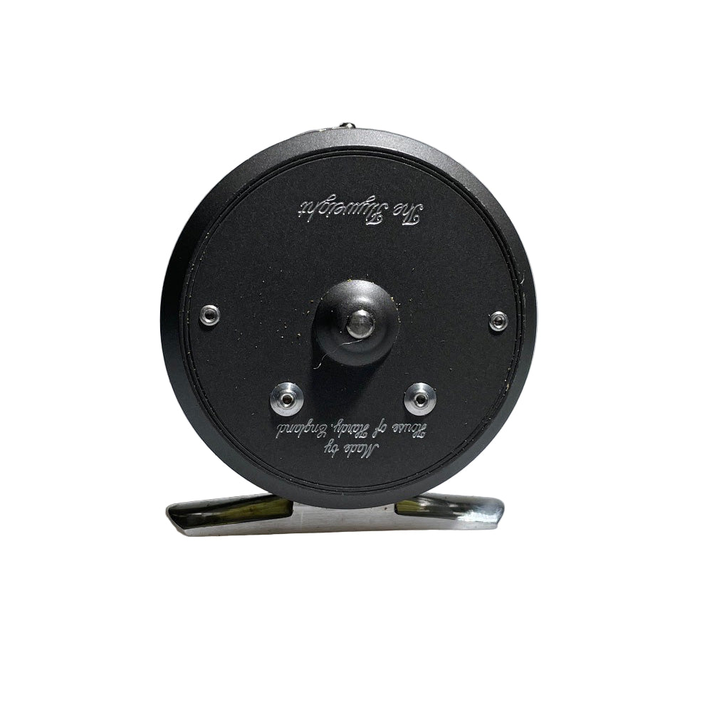 Used Hardy Flyweight Reel made in England shown on a white background