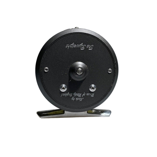 Used Hardy Flyweight Reel made in England shown on a white background