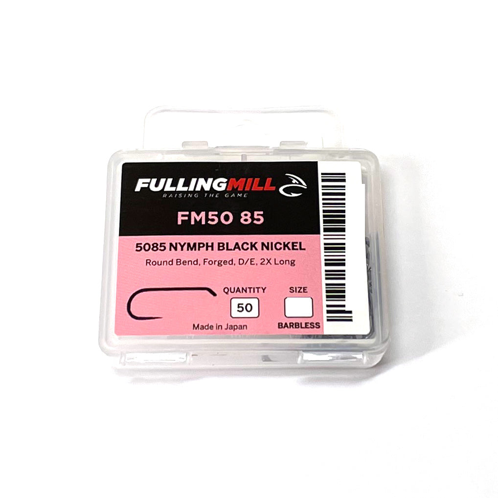 Fulling Mill Barbless Nymph Hook 5085 Black Nickel - 50 count fly tying hooks