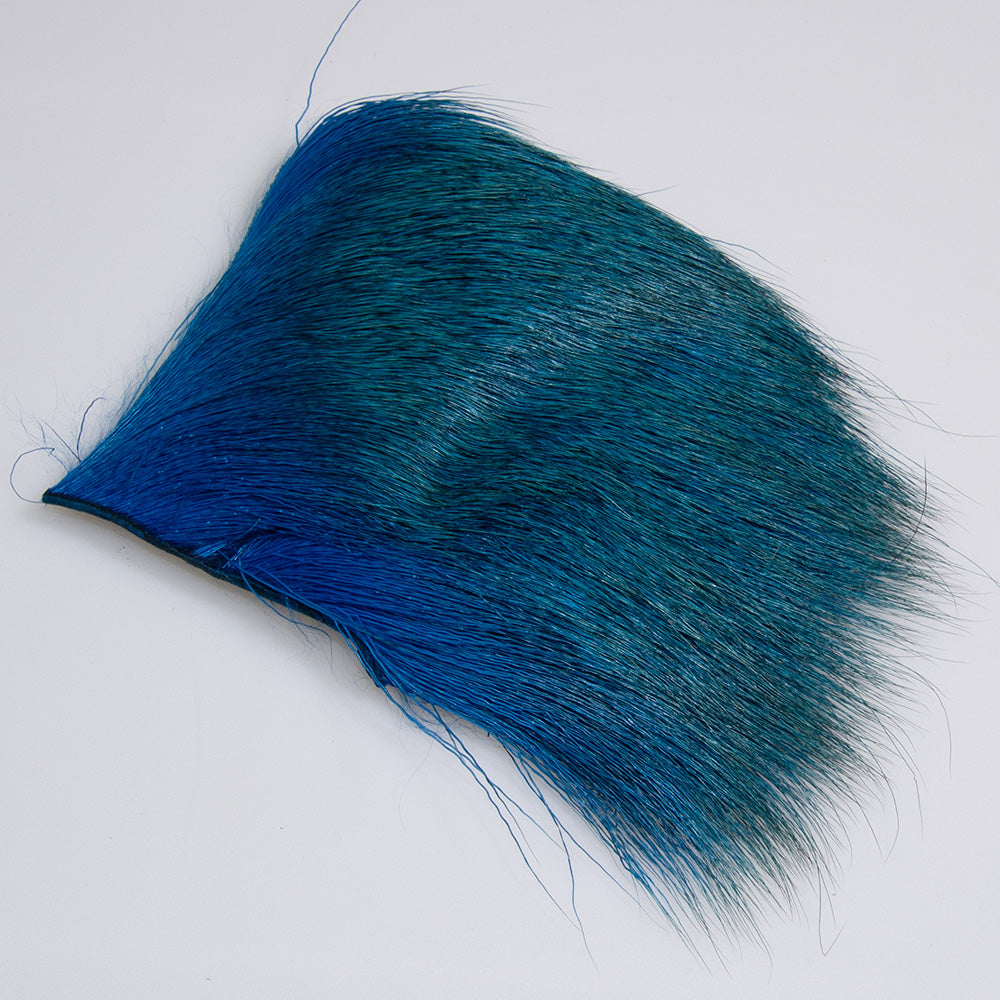 Deer body hair in blue used for tying deer hair bass bugs