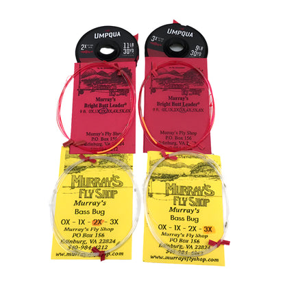Bass Fly Fishing Leader and Tippet Assortment shown on a white background