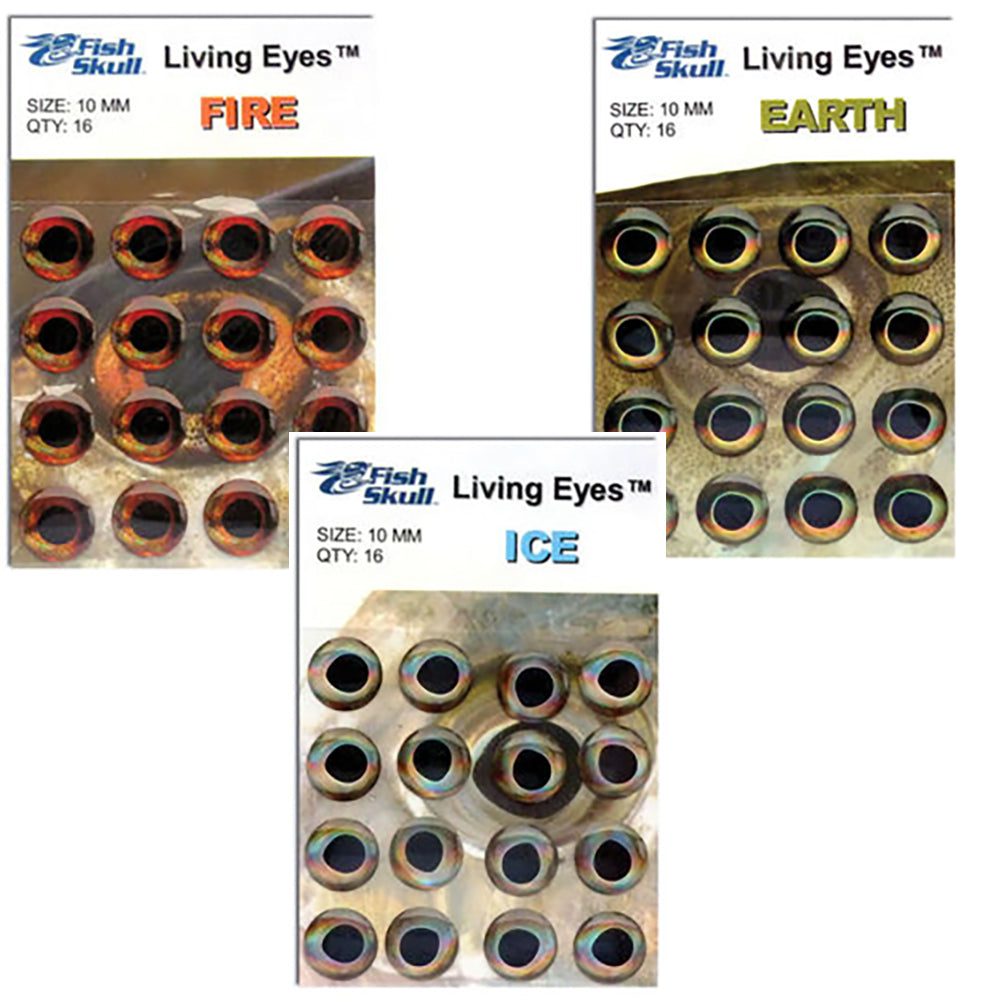 Living Eyes by Fish Skull in Earth, Fire and Ice colors - fly tying eyes realistic imitations