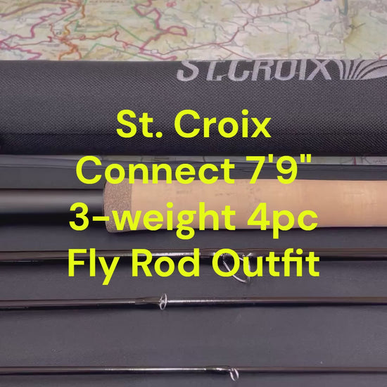 video of St. Croix Connect 3-weight 7'9"4pc fly rod and reel outfit for small trout streams