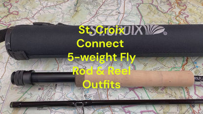 video showing the St Croix Connect 5-weight fly rod with Orvis Clearwater Reel, WF-Floating line and backing
