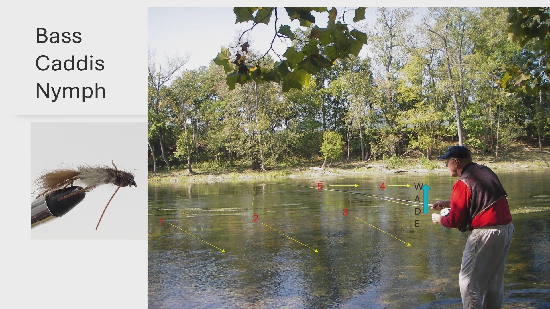 Harry Murray's video including tips on how to fish a Bass Caddisfly Nymph