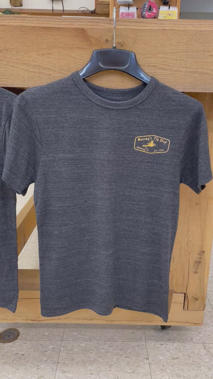 video of the front and back view of Murray's Brook Trout Design Fly Fishing  T-shirt