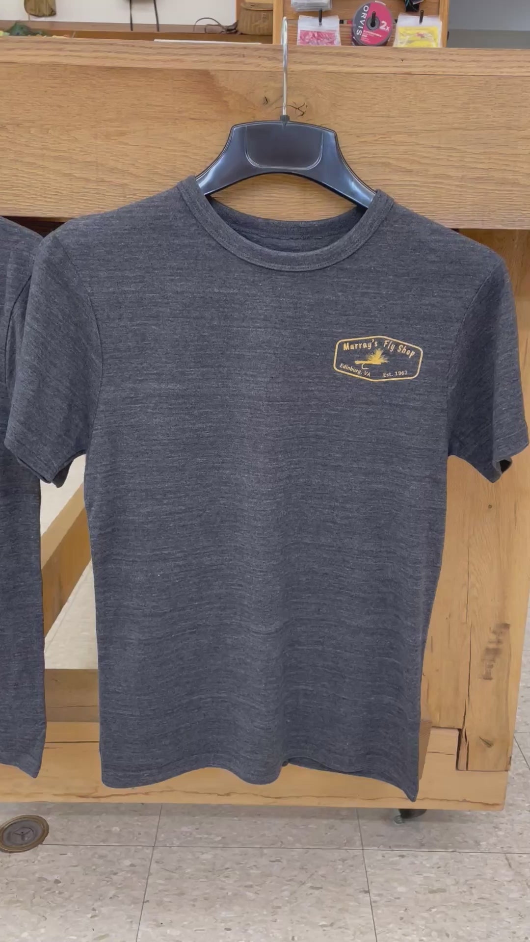 video of the front and back view of Murray's Brook Trout Design Fly Fishing  T-shirt