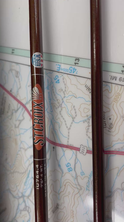 video showing the Handcrafted USA St. Croix Imperial fly rod with SCIV carbon blank and premium cork handle.