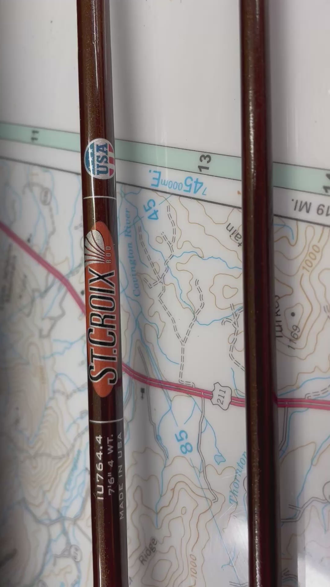 video showing the Handcrafted USA St. Croix Imperial fly rod with SCIV carbon blank and premium cork handle.