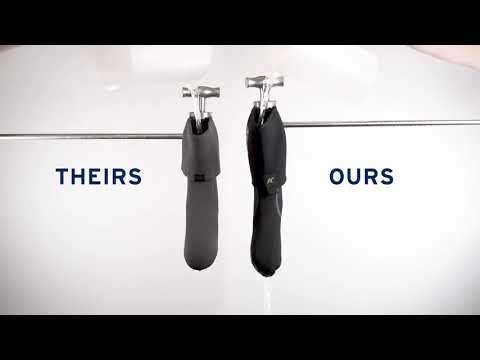 Korkers I-Drain Wading Socks demonstration video emphasizing the draining ability of the I-drain footbed