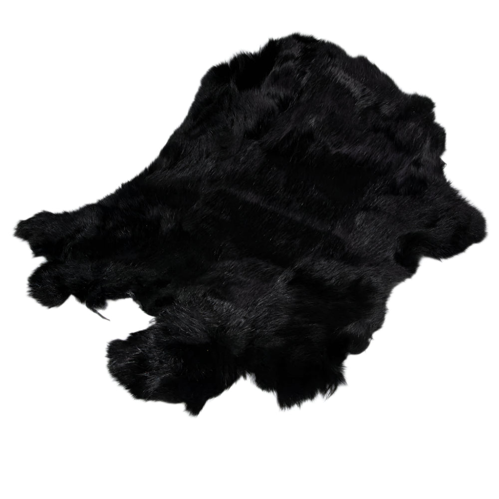Whole Tanned Rabbit Skin in black