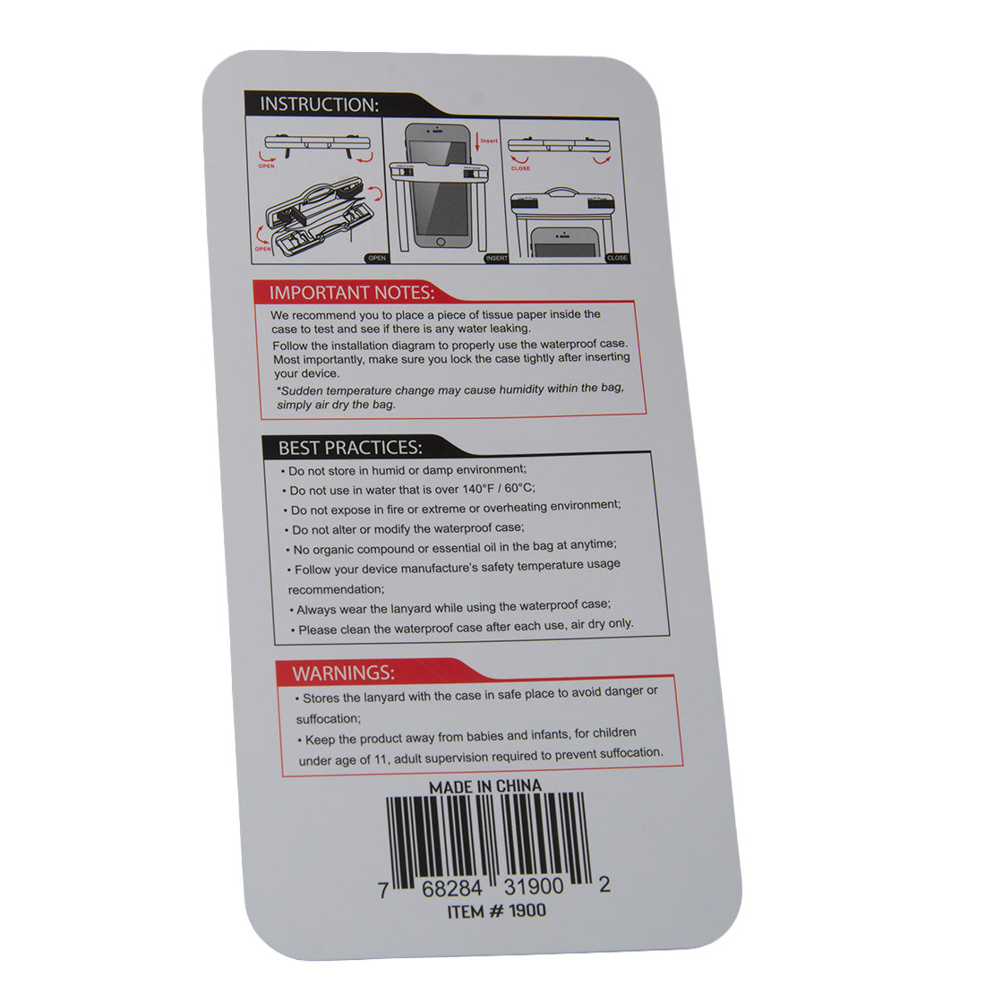 directions for using the submersible phone case