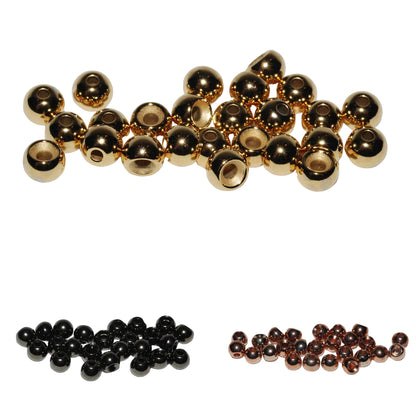 Bead Head Beads - Murray's Fly Shop - Fly Tying Beads Brass (gold), copper and black 