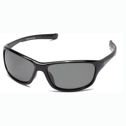 Polarized Sunglasses with gray lenses and black frame that are ideal for fishing
