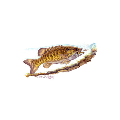 Dave Whitlock Smallmouth Bass drawing that is featured on a coffee mug