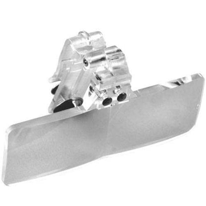 Flip Focal clip-on magnifiers attached to a hat brim for hands-free fly tying and knot tying on the water