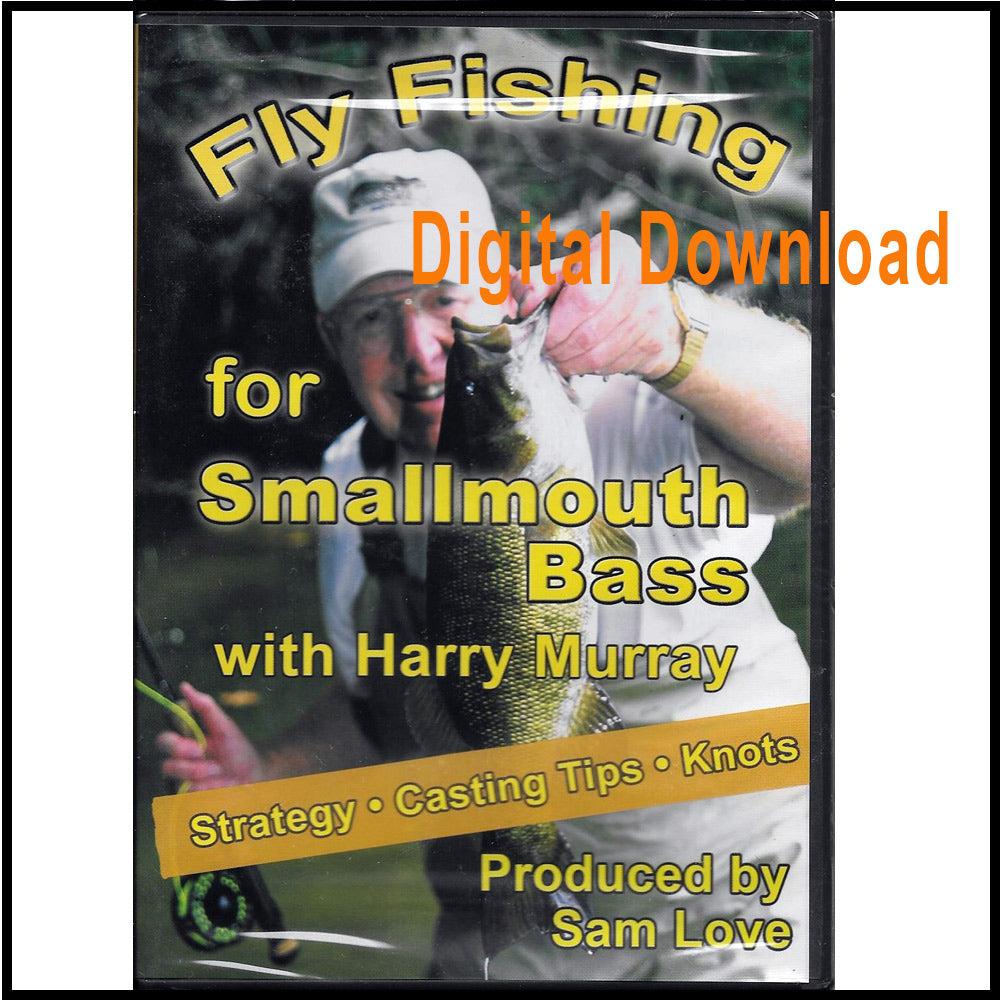Harry Murray holding a smallmouth bass on the cover of his video Fly Fishing for Smallmouth Bass