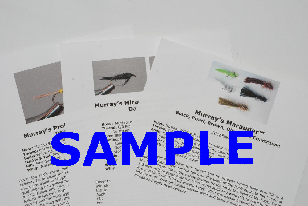 Nymph Fly Pattern Recipes - Murray's Fly Shop Fly Patterns - Digital Download Nymph Fly Pattern Recipes