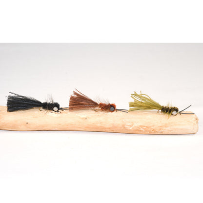 Weighted Murray’s Heavy Hellgrammite fly designed to sink quickly into deep river pockets and fast-moving riffles.