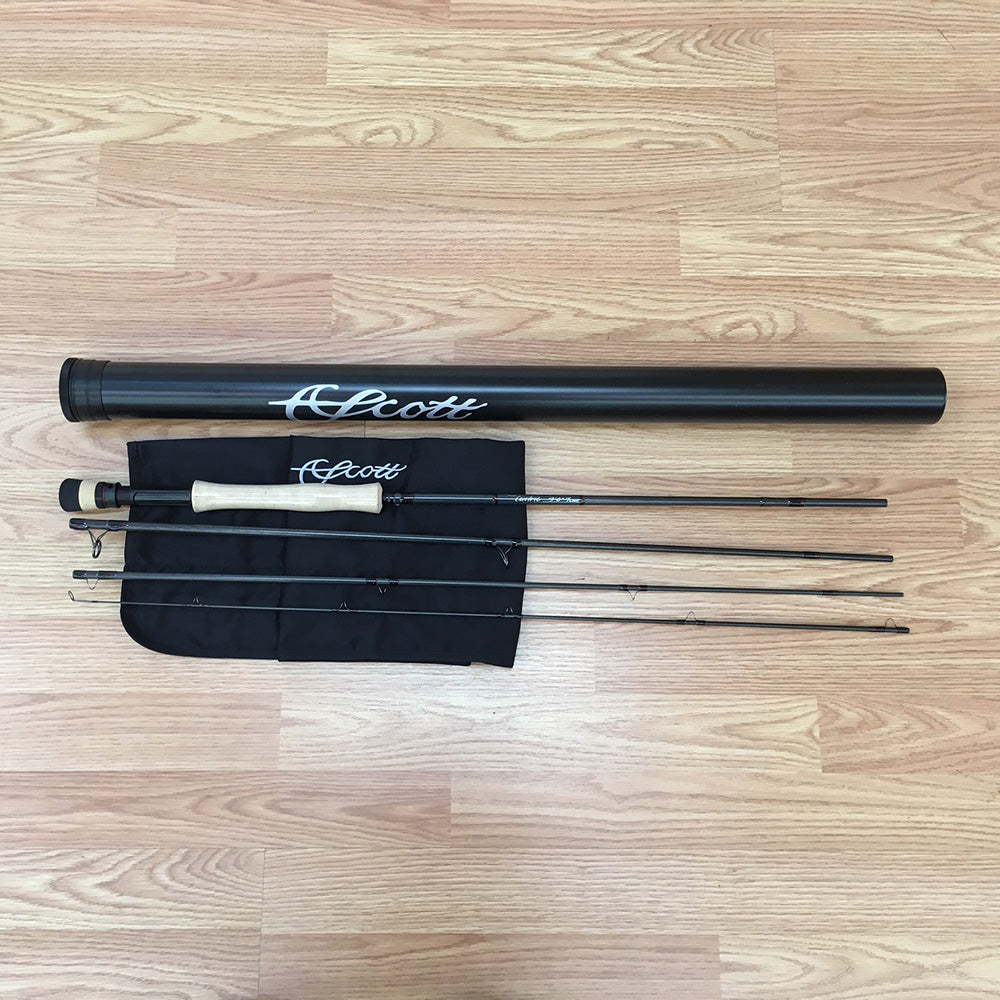 Scott Centric Fly Rod - four pieces with a rod sock and black colored  aluminum case