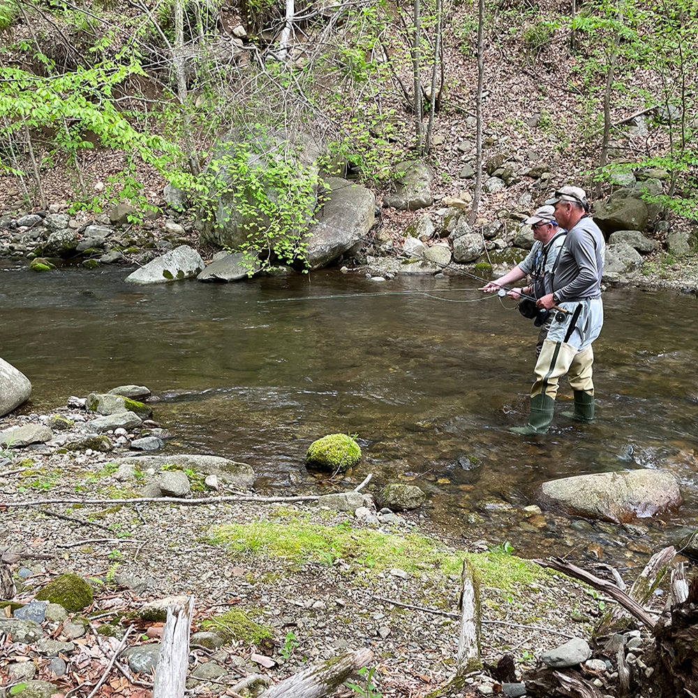 Learning to Fly Fish on a native brook trout stream in the Shenandoah National Park with on of Murrays Fly Shop instructors