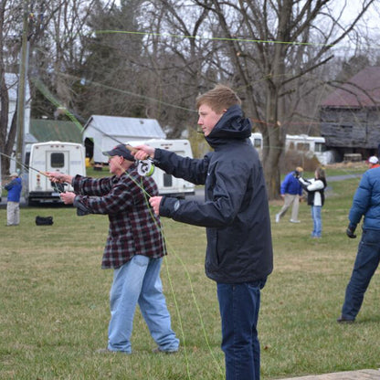 Students learning the art of fly casting at Murray's Fly Shop