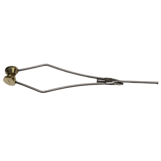 Flair Tip Bobbin with wire frame for fly tying shown on white background