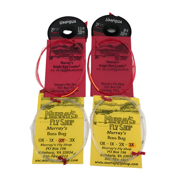 Assortment of Leaders and Tippets for Bass Murray's Fly Shop