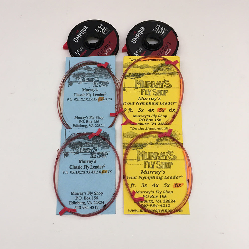 Murray's Fly Shop Trout Fishing Leader Assortment - Fly fishing leaders 