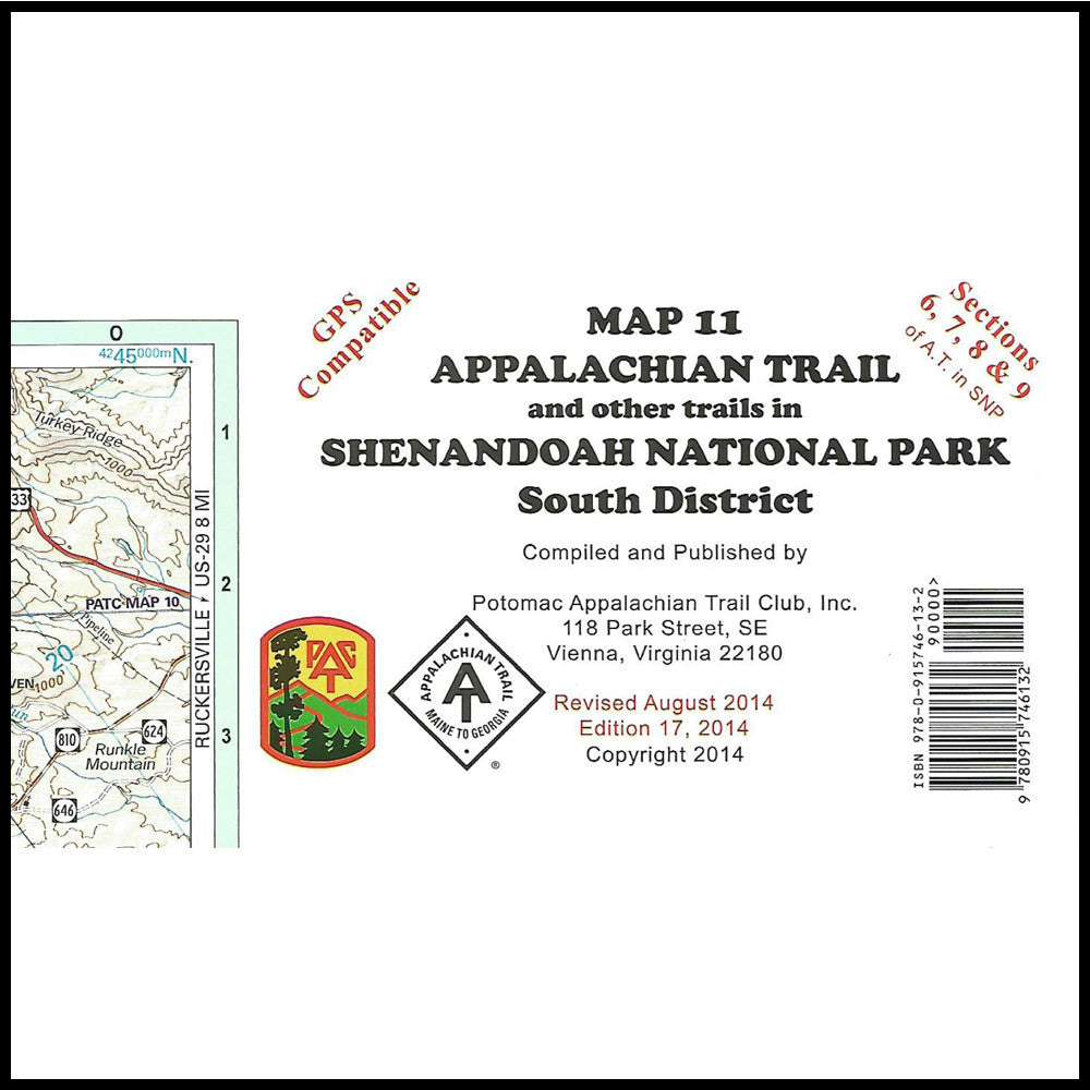 Appalachian Trail Maps - Trail Map 11 - Shenandoah National Park - Murray's Fly Shop