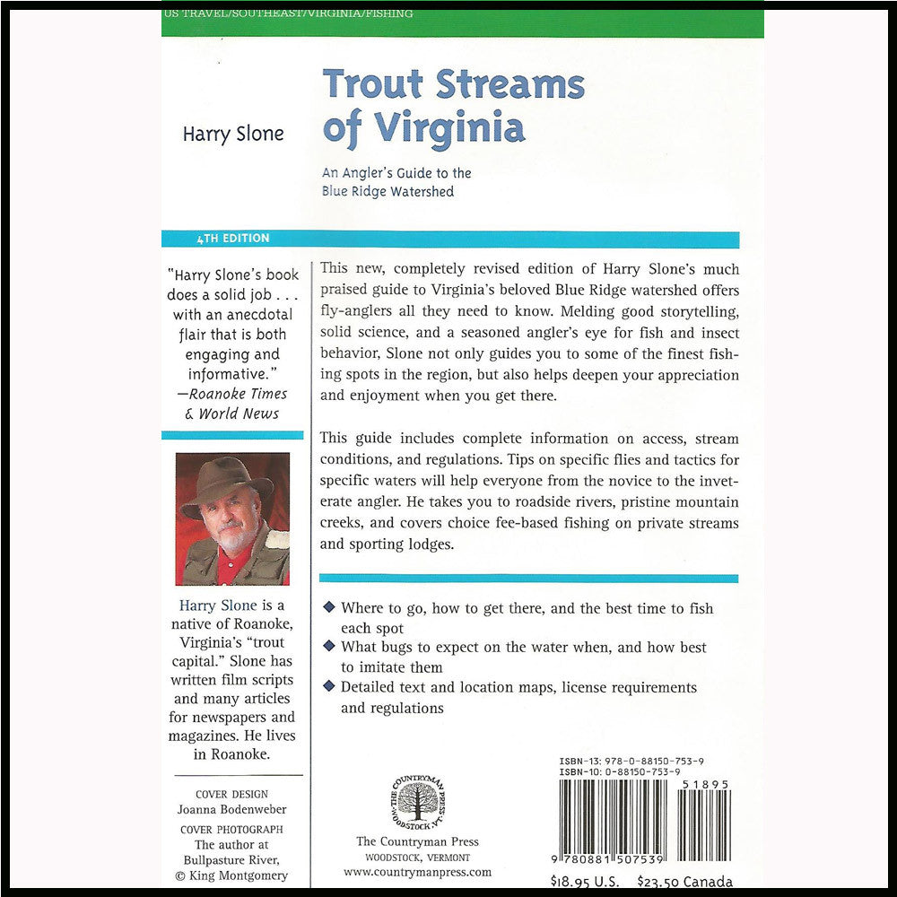 Trout Streams of Virginia Book Murray's Fly Shop